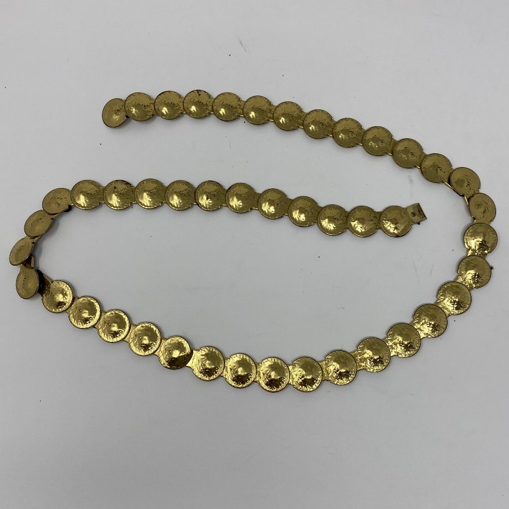 vintage unbranded metal coin skinny belt